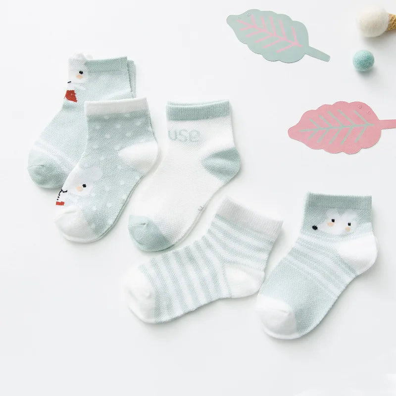 5Pairs/lot 0-2Y Infant Baby Socks Baby Socks for Girls Cotton Toddler Socks