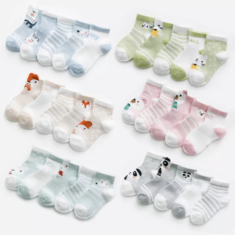 5Pairs/lot 0-2Y Infant Baby Socks Baby Socks for Girls Cotton Toddler Socks