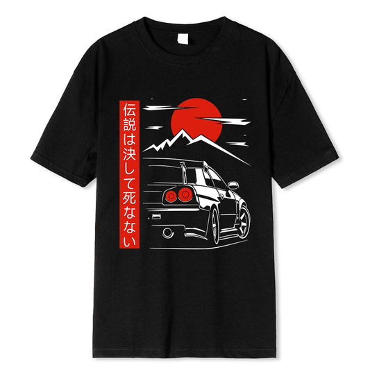 Japanese Skyline T Shirts , Men Street Wear