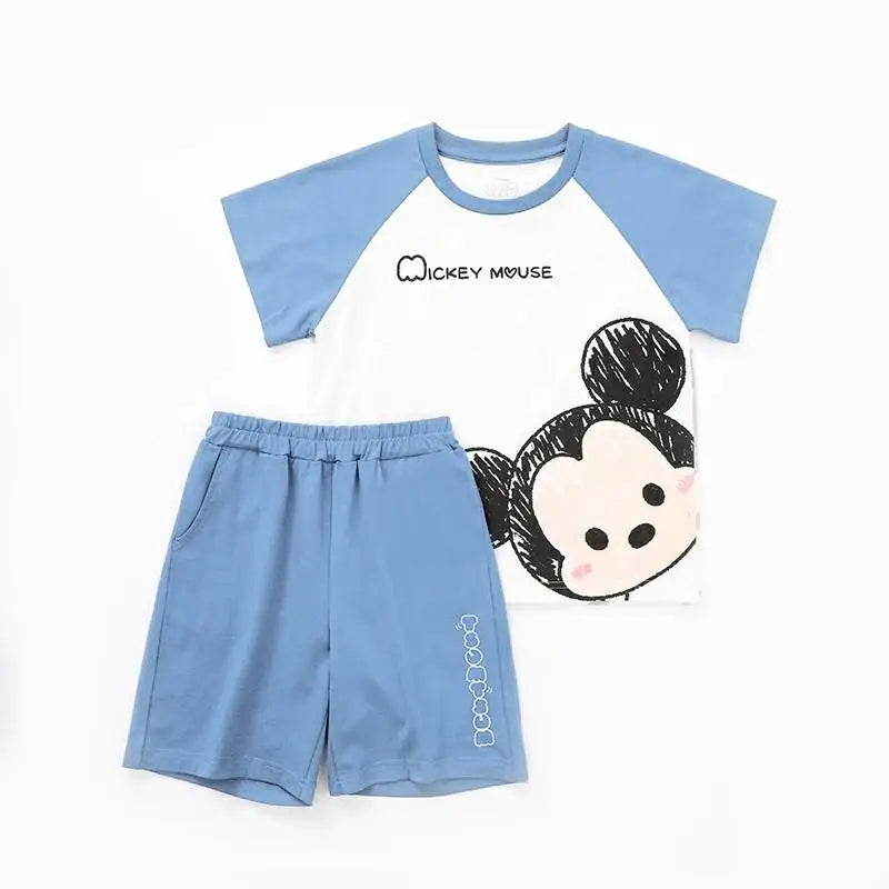 2021 Casual Baby Kid Mickey Mouse Clothes Sets for Boys 100% Cotton Baby Clothes 9 Mo -4 Years Old