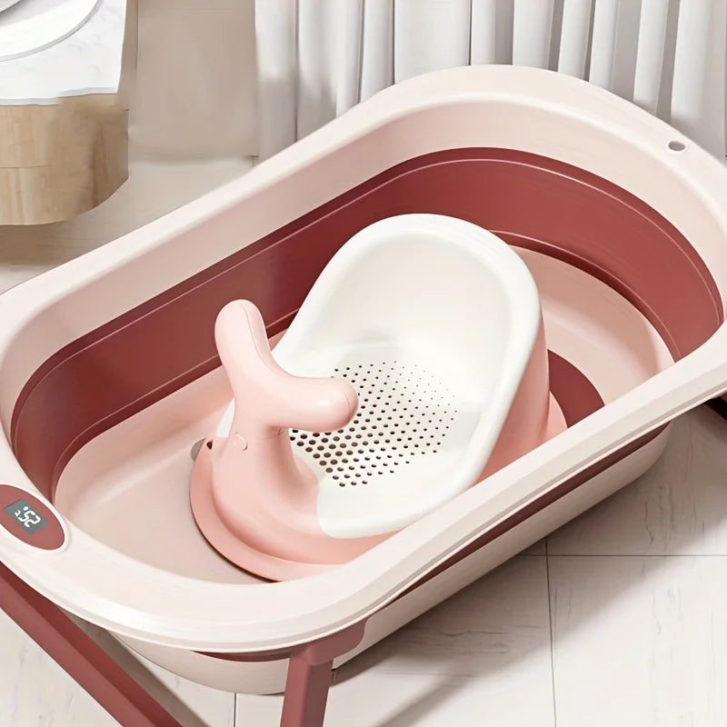 Take A Bath Bathtub Non-Slip Foot Bath Bucket Folding Bathroom With Temperature Sensing