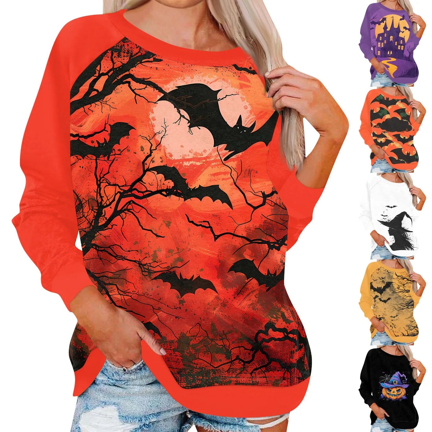 Pumpkin Print T Shirt for Women