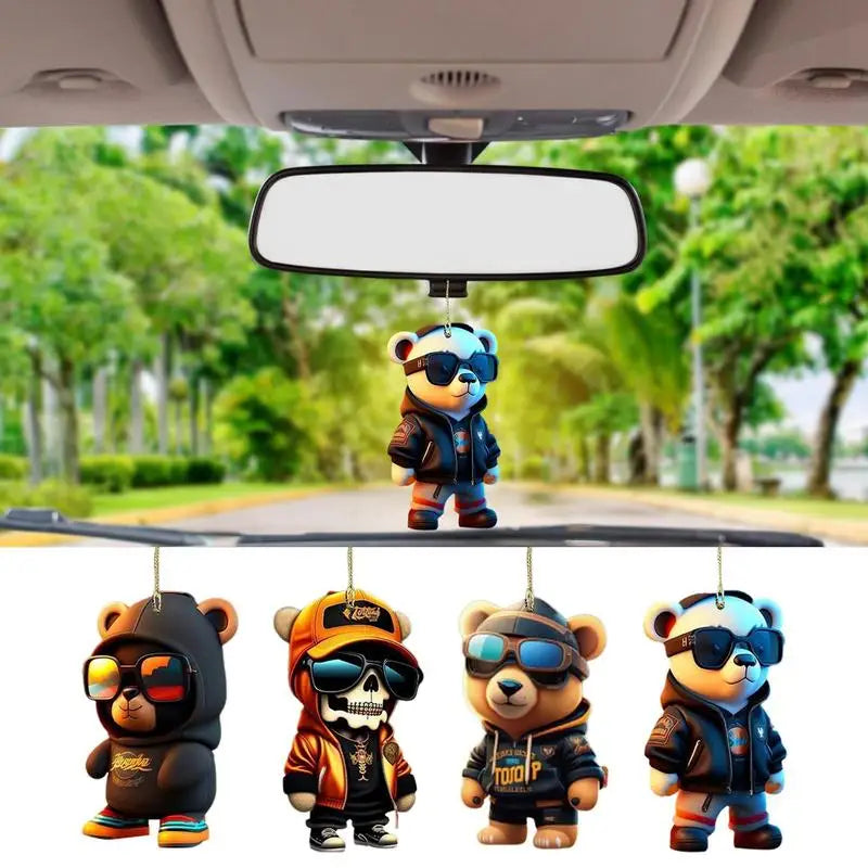 Bear Car Rear View Ornaments