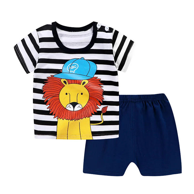 2021 Casual Baby Kid Mickey Mouse Clothes Sets for Boys 100% Cotton Baby Clothes 9 Mo -4 Years Old