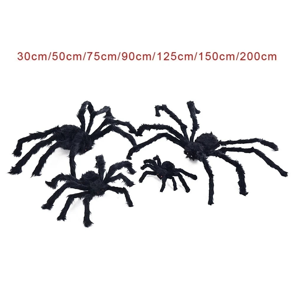 150/200cm Black Scary Giant Spider Huge Spider Web