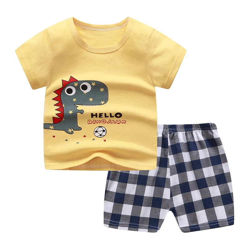 2021 Casual Baby Kid Mickey Mouse Clothes Sets for Boys 100% Cotton Baby Clothes 9 Mo -4 Years Old