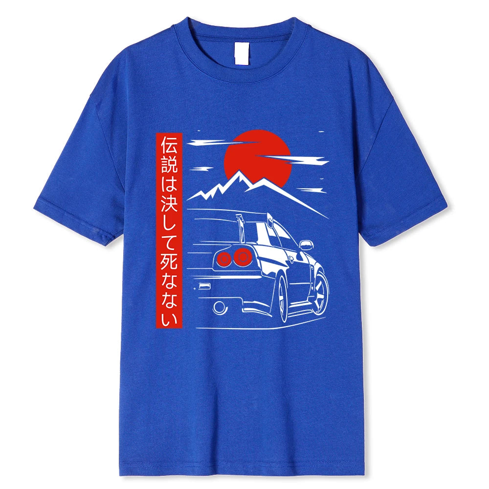 Japanese Skyline T Shirts , Men Street Wear