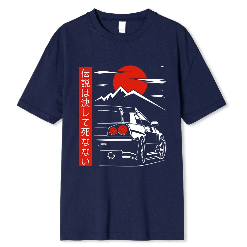 Japanese Skyline T Shirts , Men Street Wear