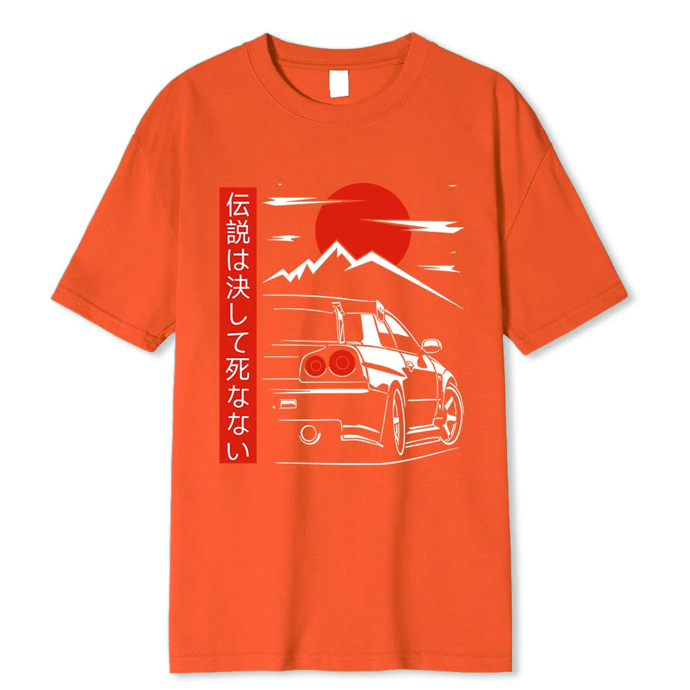 Japanese Skyline T Shirts , Men Street Wear